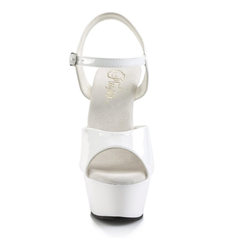 Pleaser Kiss 209 Platform Stiletto Heels - White Patent - Picture 5 of 5